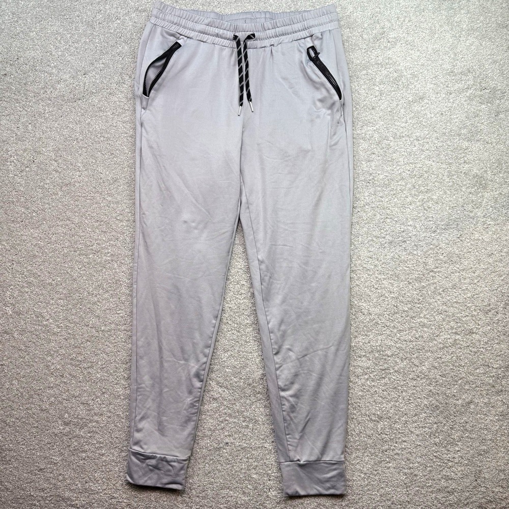 Southpole Micro Fleece Jogger Pants Mens Large Gray Zipped Pockets Activewear